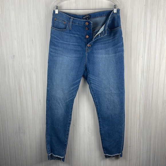 J CREW MERCANTILE HIGHEST RISE RAW HEM BUTTON FLY JEANS PLUS SIZE 32